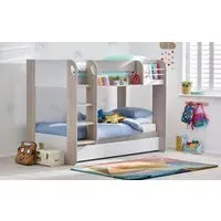 Bunk Bed with Trundle - Taupe, Particleboard