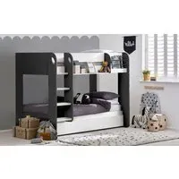 Bunk Bed with Trundle - White, Particleboard