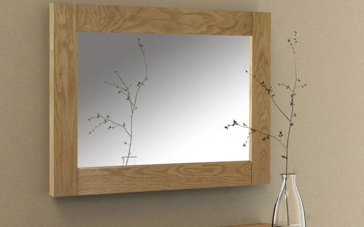 Chunky Frame Wall Mirror - Waxed Oak, Solid Wood image