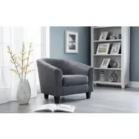 Compact Tub Chair - Slate Grey, Linen Fabric