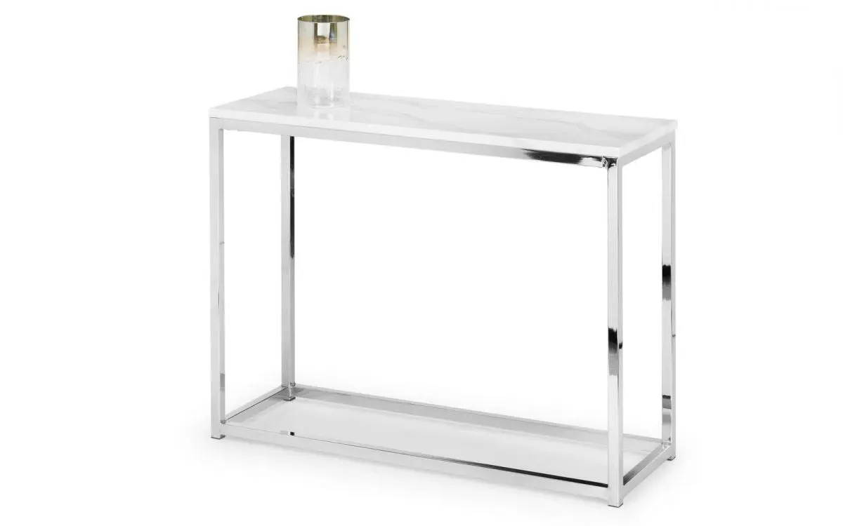 Console Table - White Marble, MDF