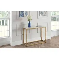 Console Table - White Marble, Steel