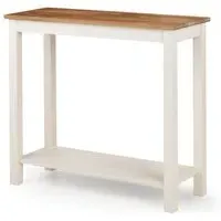 Console Table with Lacquered Base - Ivory, Oak