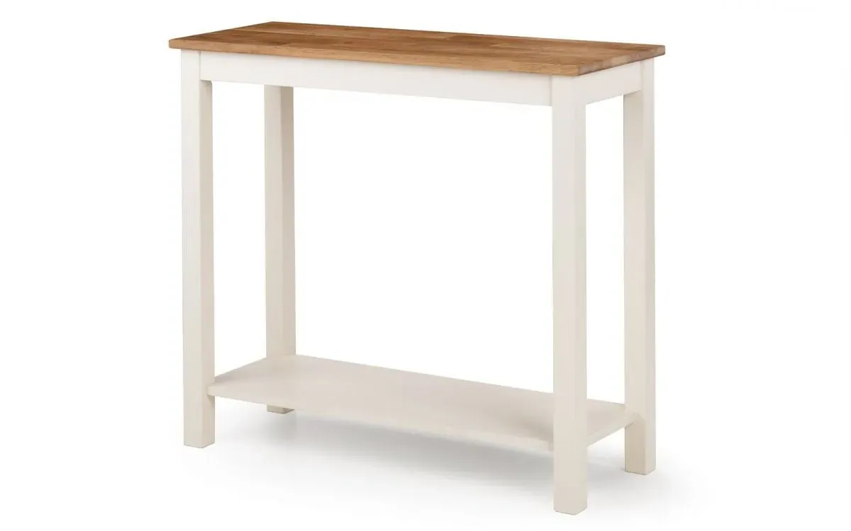 Console Table with Lacquered Base - Ivory, Oak image