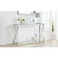 Console Table with Storage - Silver, Glass