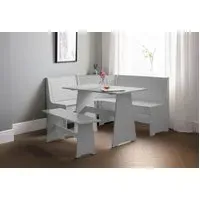 Corner Dining Set with Storage Bench - Grey, MDF