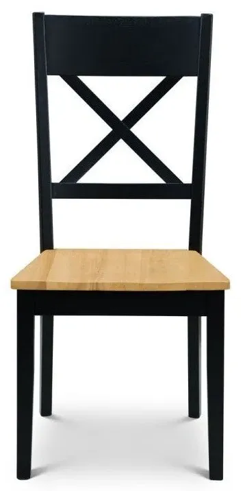 Cross Back Dining Chair - Black, Rubberwood
