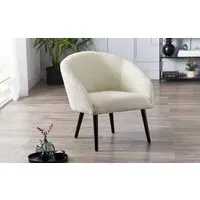 Curved Accent Chair - Ivory, Boucle