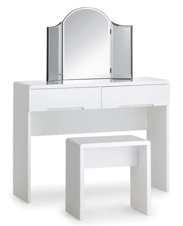 Curved Dressing Table Mirror - Clear, Bevelled Glass