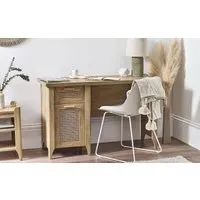 Desk with Drawer and Cupboard - Oak, MDF