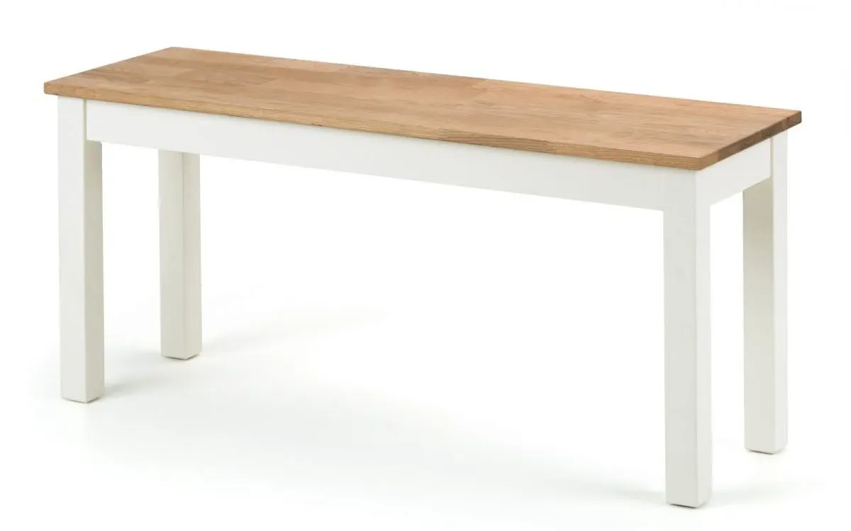 Dining Bench - Ivory, Solid Oak