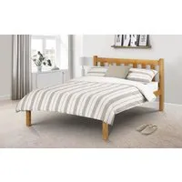 Double Bed Frame - Antique Pine, Solid Wood