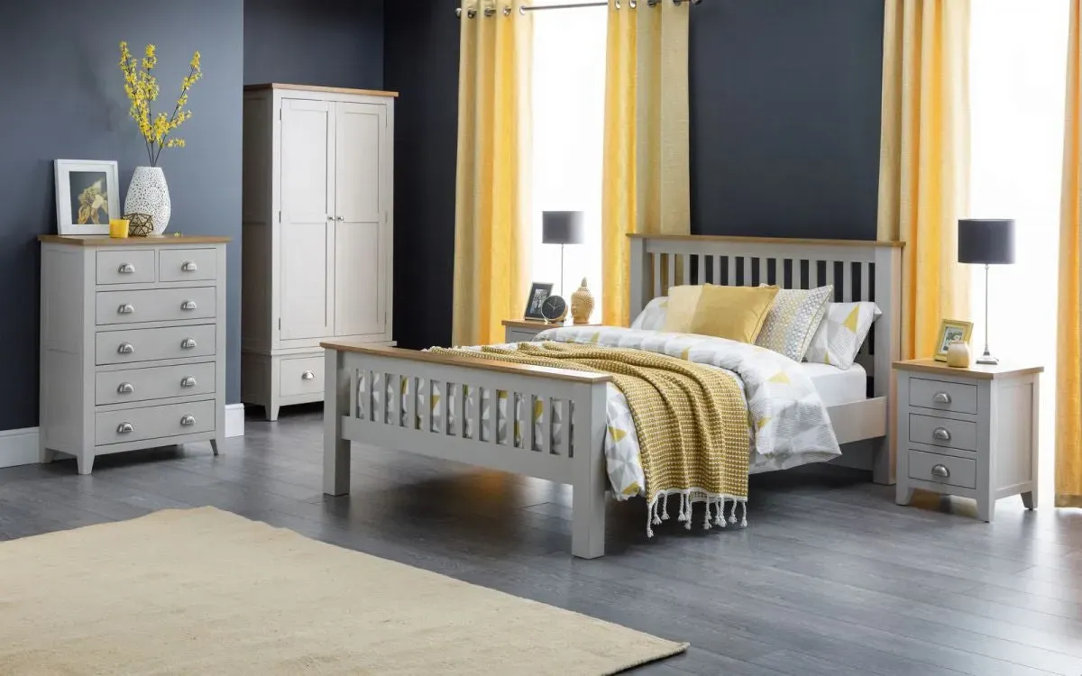 Double High Footend Bed - Grey, Oak image