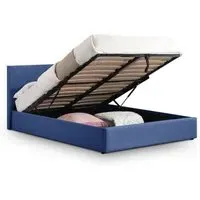 Double Lift-Up Storage Bed - Blue, Linen