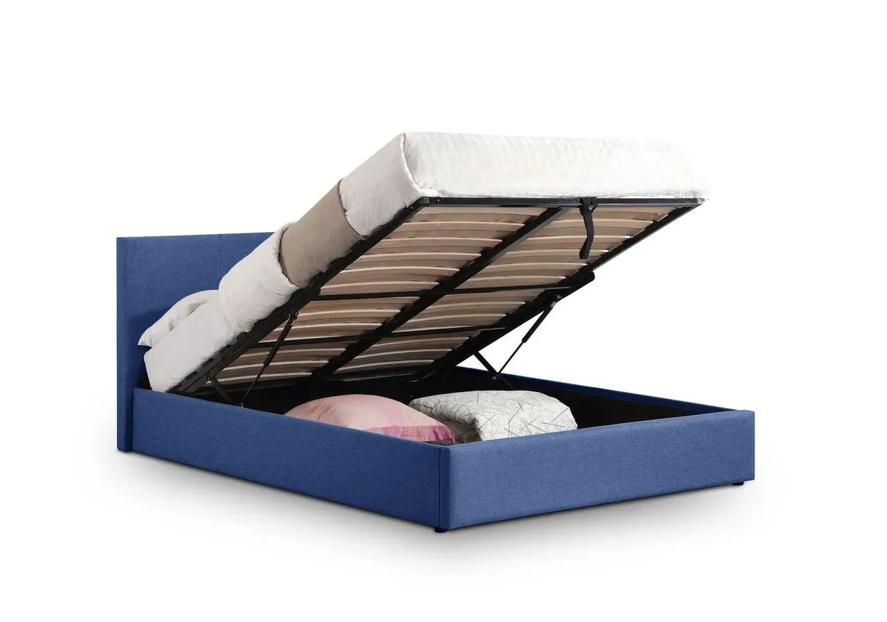 Double Lift-Up Storage Bed - Blue, Linen image