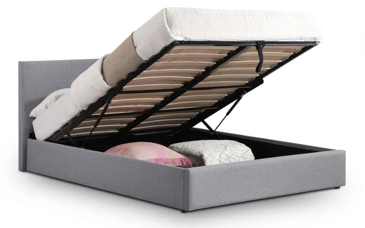 Double Lift-Up Storage Bed - Grey, Linen image