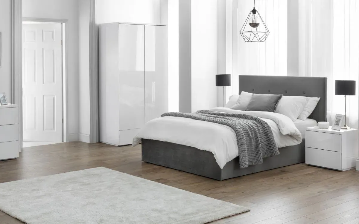 Double Lift-Up Storage Bed - Grey, Velvet image
