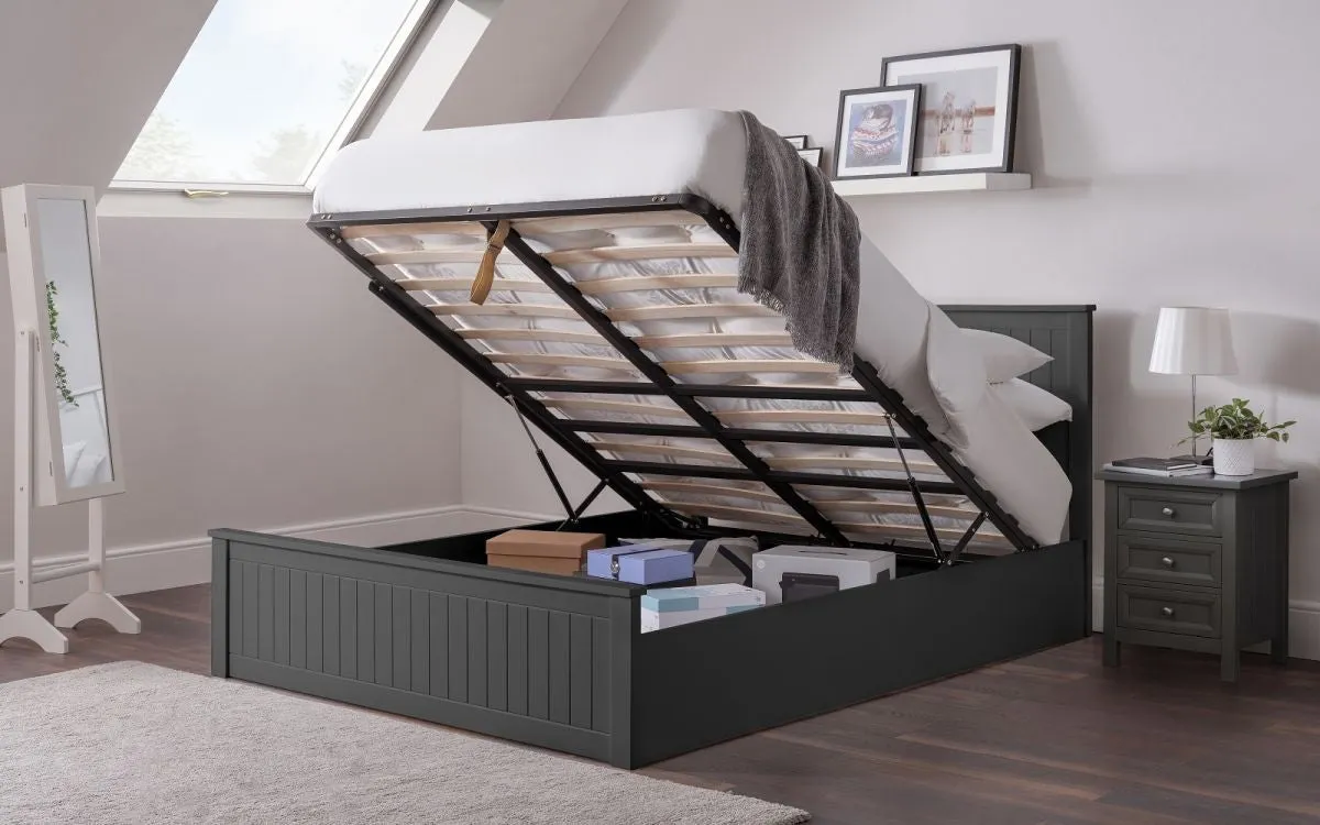 Double Ottoman Bed with Storage - Anthracite, Wood image
