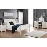 Double Panel Bed - White, Pine