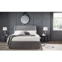 Double Storage Ottoman Bed - Grey, Velvet