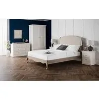 Double Upholstered Bed - Oatmeal, Fabric