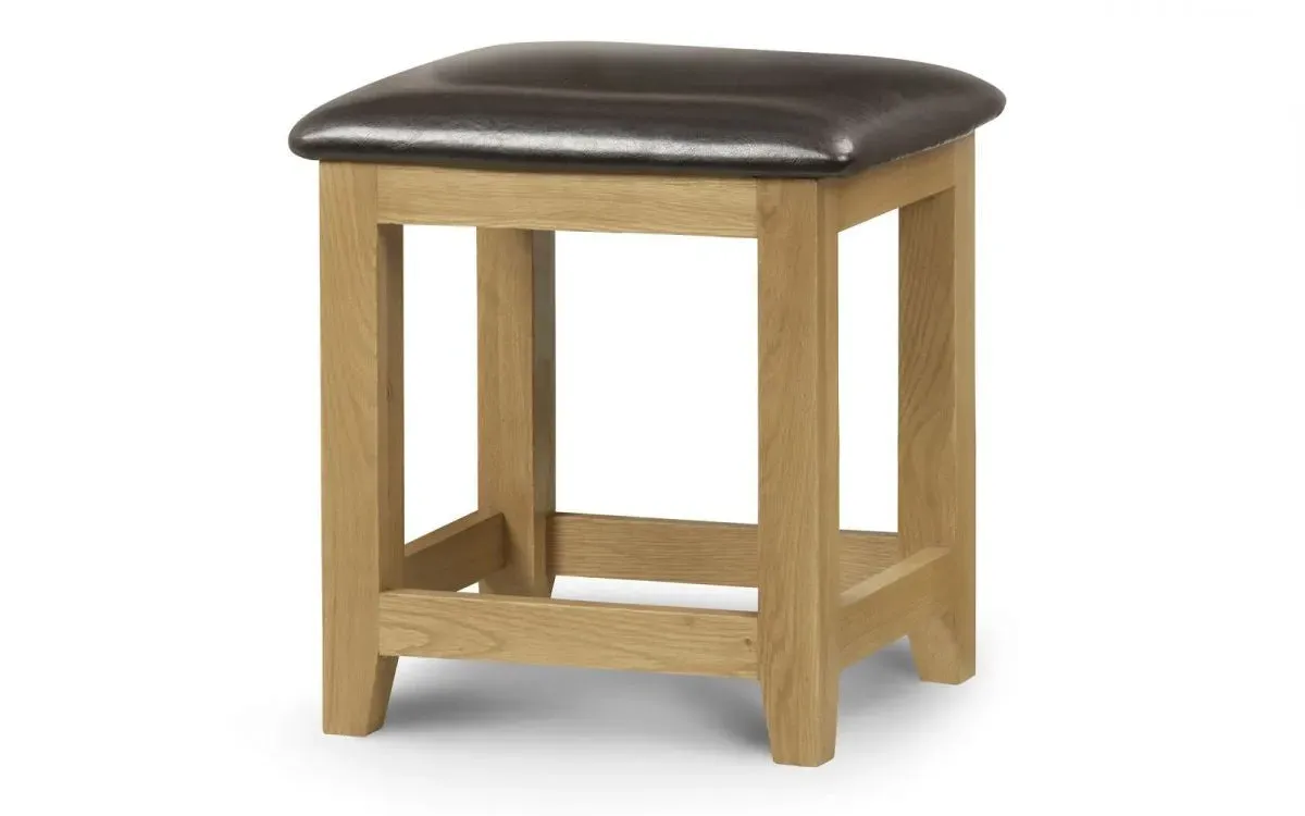 Dressing Stool with Cushioned Seat - Oak image