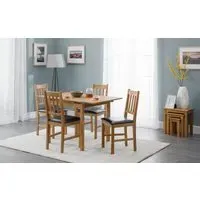 Extending Dining Set with 4 Chairs - Oak, Solid Wood