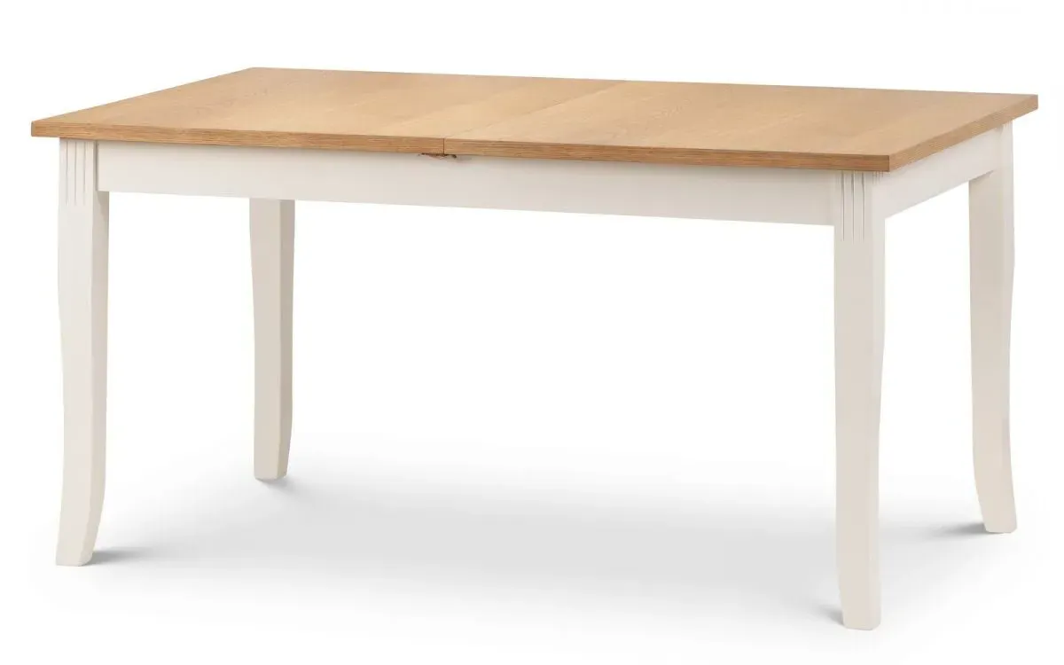 Extending Dining Table - Ivory, Rubberwood