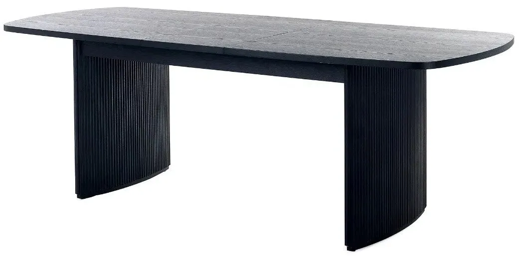 Extending Dining Table with Fluted Base - Black image
