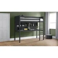 High Sleeper Bed with Workstation - Anthracite