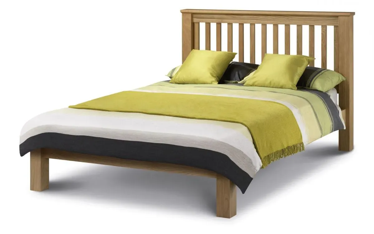 King Size Bed Frame Low Foot End - Light Oak