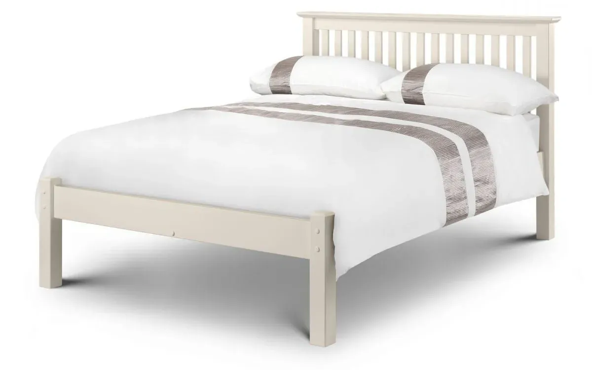 King Size Bed Frame Low Foot End - White, Pine