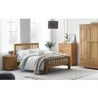 King Size High Footend Bed - Oak, Solid Wood