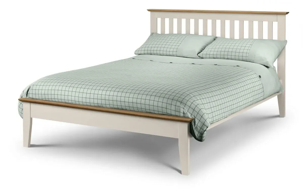 King Size Shaker Bed Frame - Ivory, Oak image