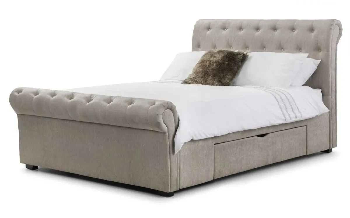 King Size Storage Bed with Drawers - Mink, Chenille image