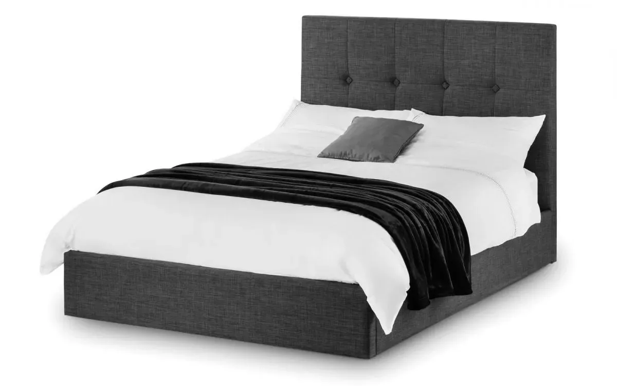 King Size Storage Bed with Lift-Up - Grey, Fabric image
