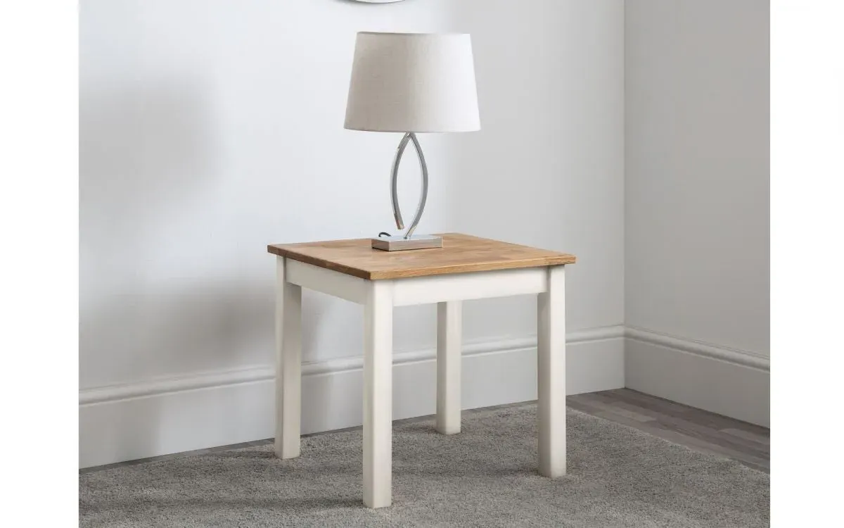 Lamp Table - Ivory, Solid Oak image