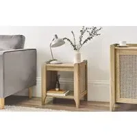 Lamp Table with Removable Shelf - Oak, MDF