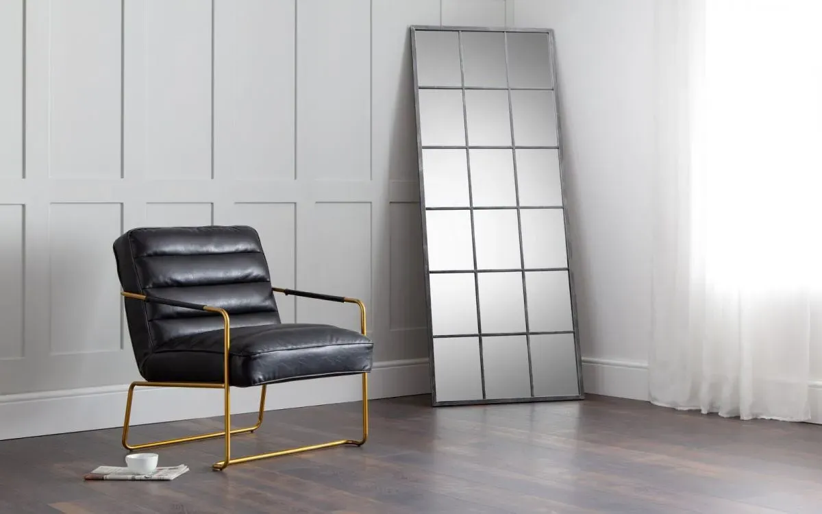 Large Window Mirror - Pewter, Metal image