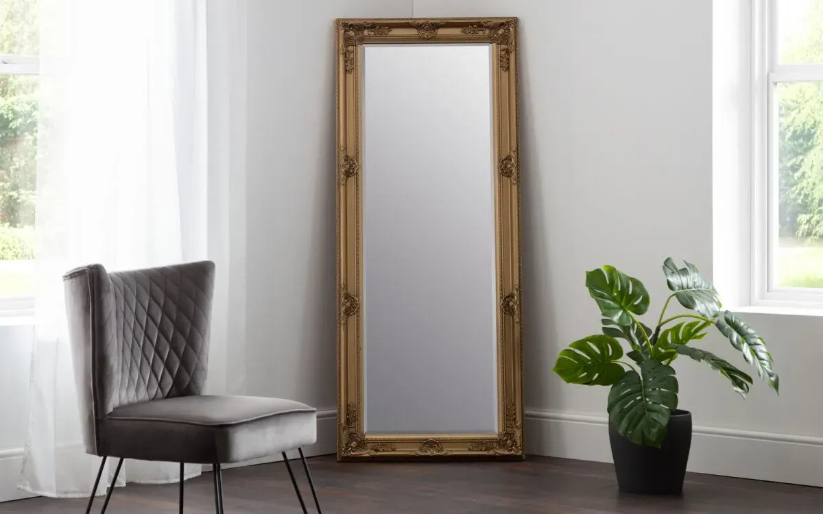Lean-To Dress Mirror - Gold, Wood image