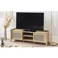 Media Unit with Storage Cupboards - Oak, MDF