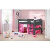 Mid Sleeper Bed with Ladder - Anthracite, Pine
