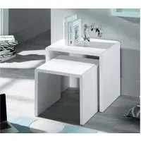 Nest of Tables Set - White, High Gloss MDF