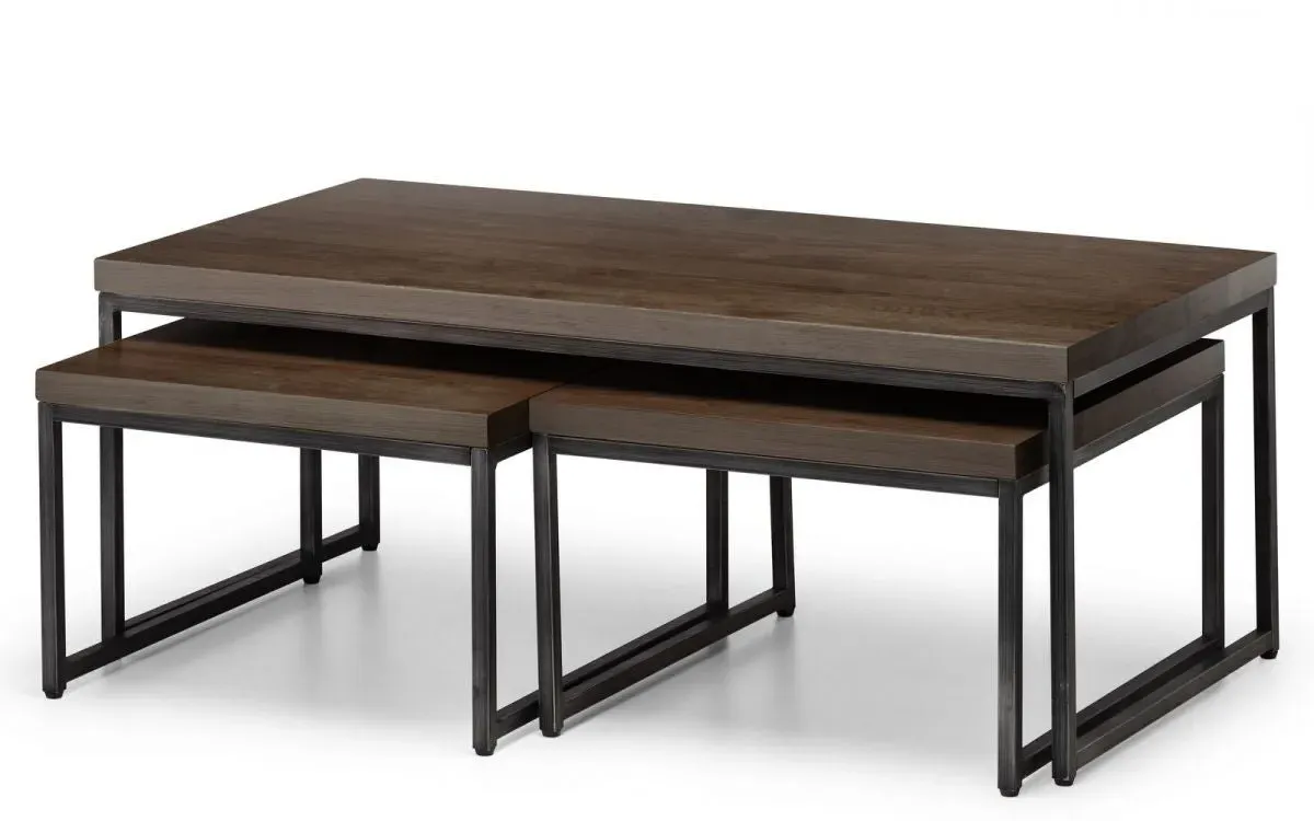 Nesting Coffee Tables Set - Dark Oak, Solid Wood image