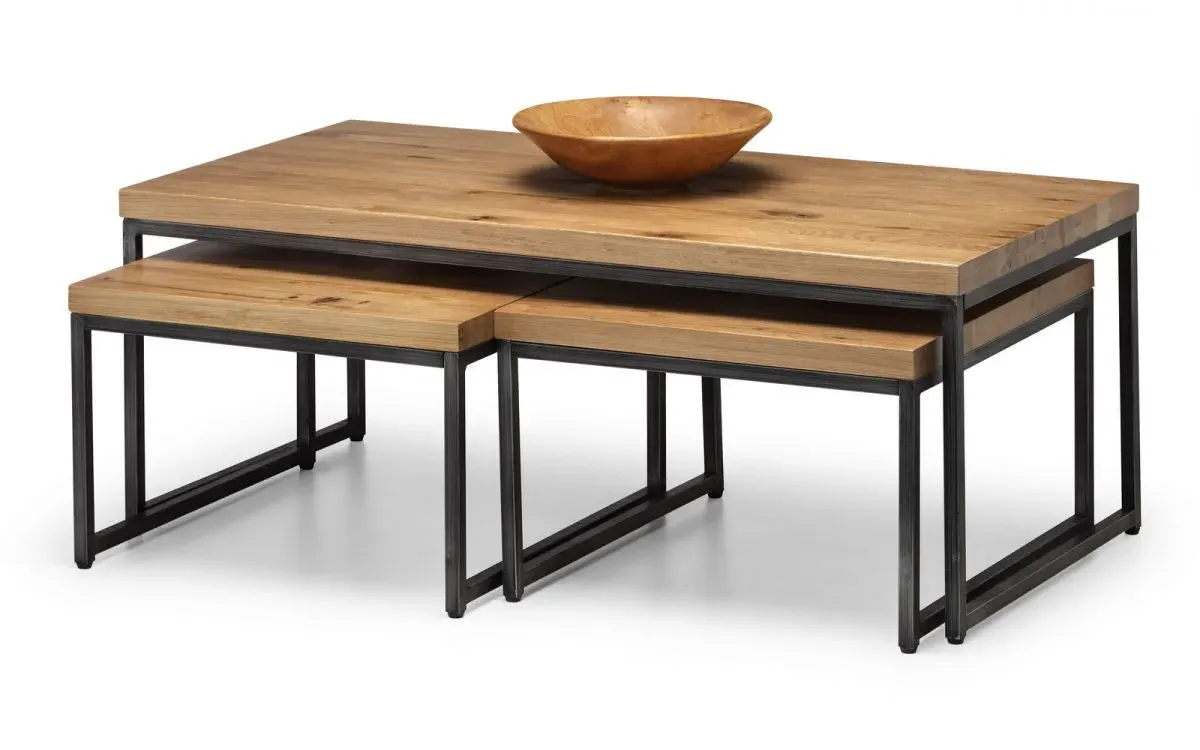 Nesting Coffee Tables Set - Oak, Solid Wood image