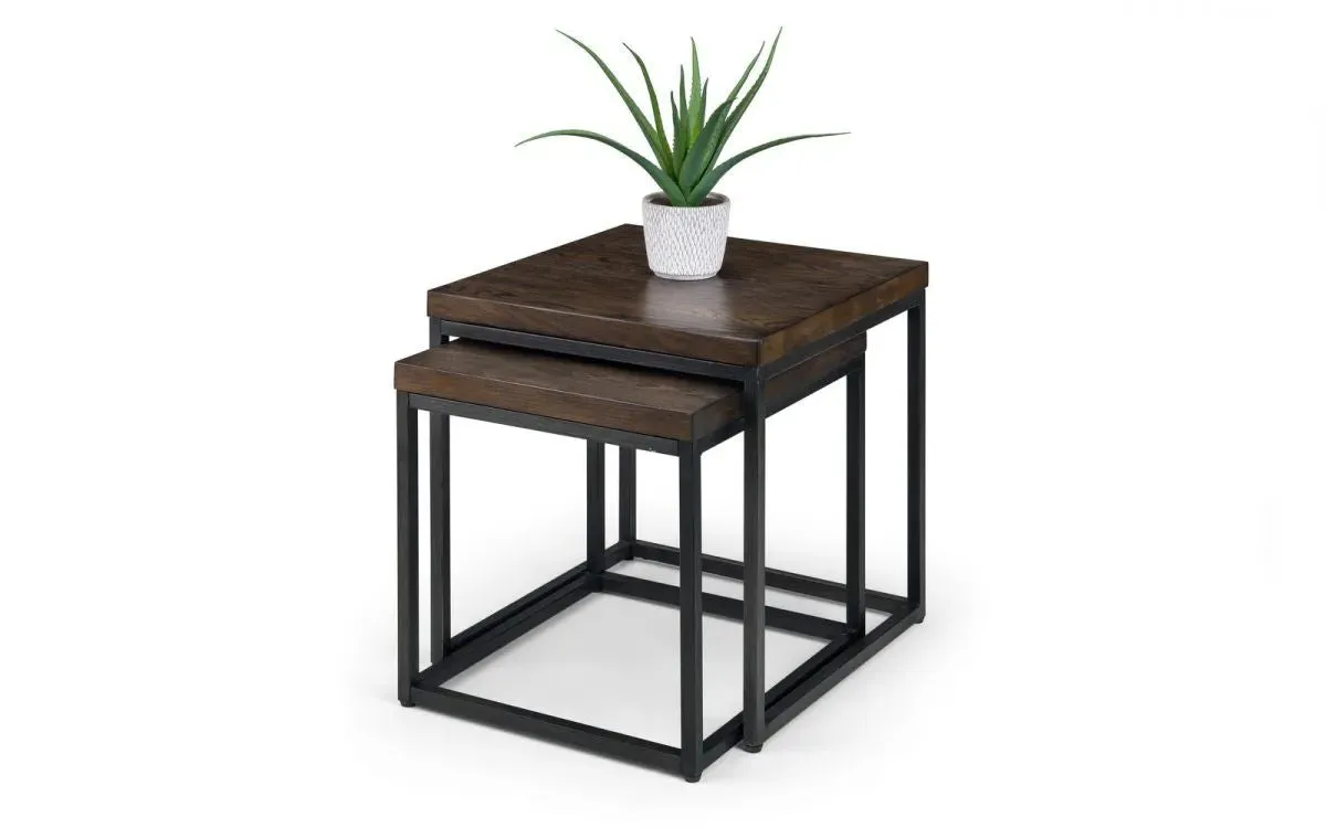 Nesting Lamp Tables Set - Dark Oak, Solid Wood image
