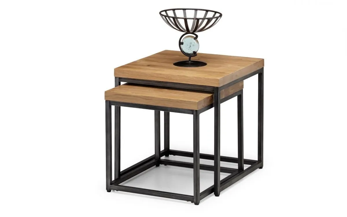 Nesting Lamp Tables Set - Oak, Solid Wood image