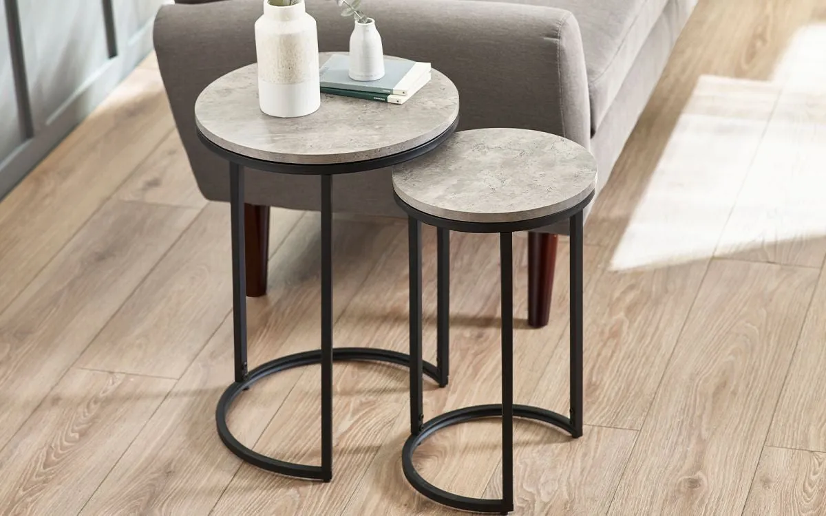 Nesting Side Tables - Black, Metal image