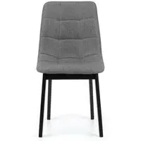 Panelled Dining Chair - Grey, Linen
