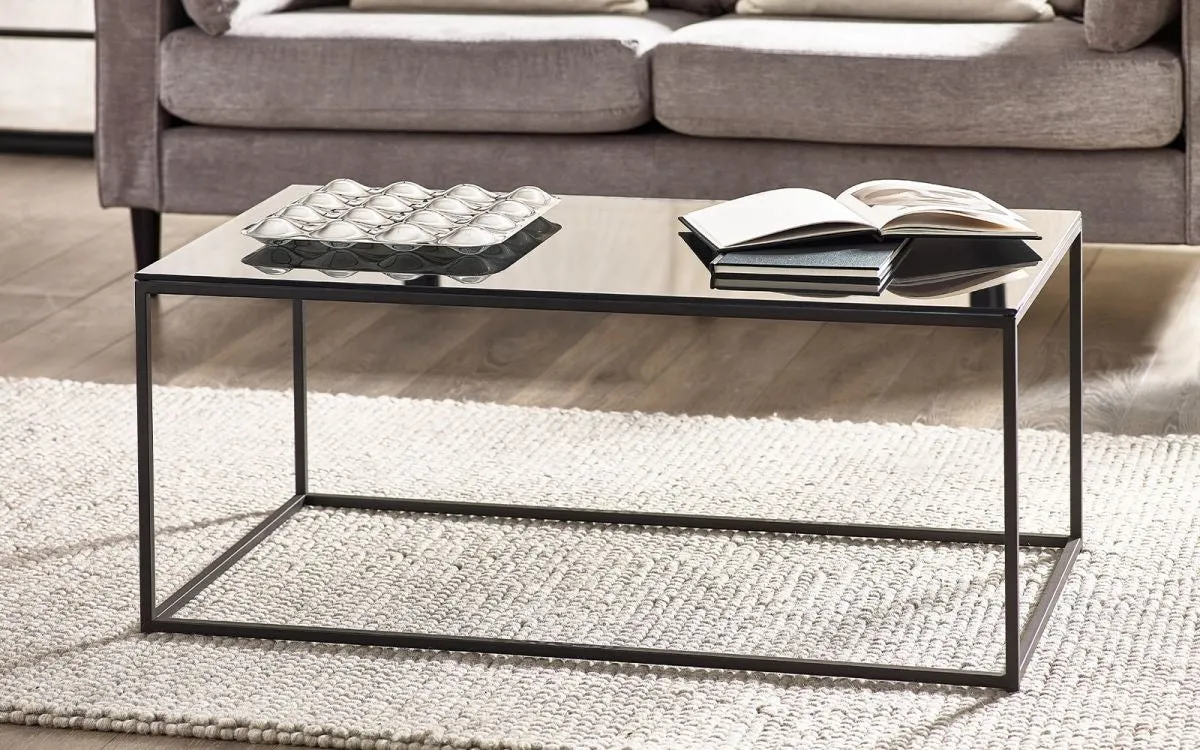 Rectangular Coffee Table - Smoked Glass, Metal image